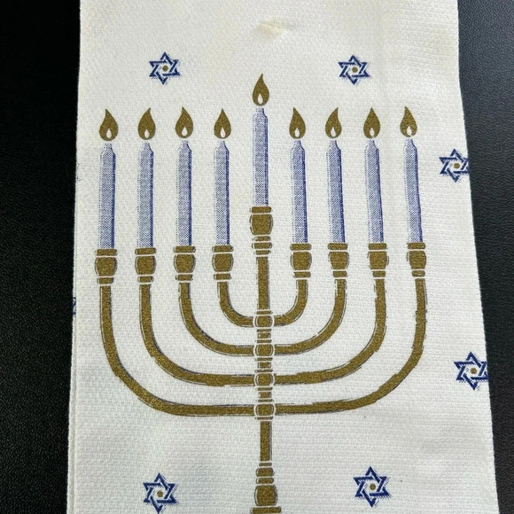 Hanukkah Tree Menorah Star Of David Cotton Dish Tea Towel Kay Dee - Picture 4 of 10
